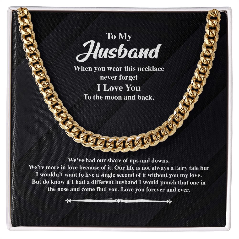 To My Husband Cuban Link Chain