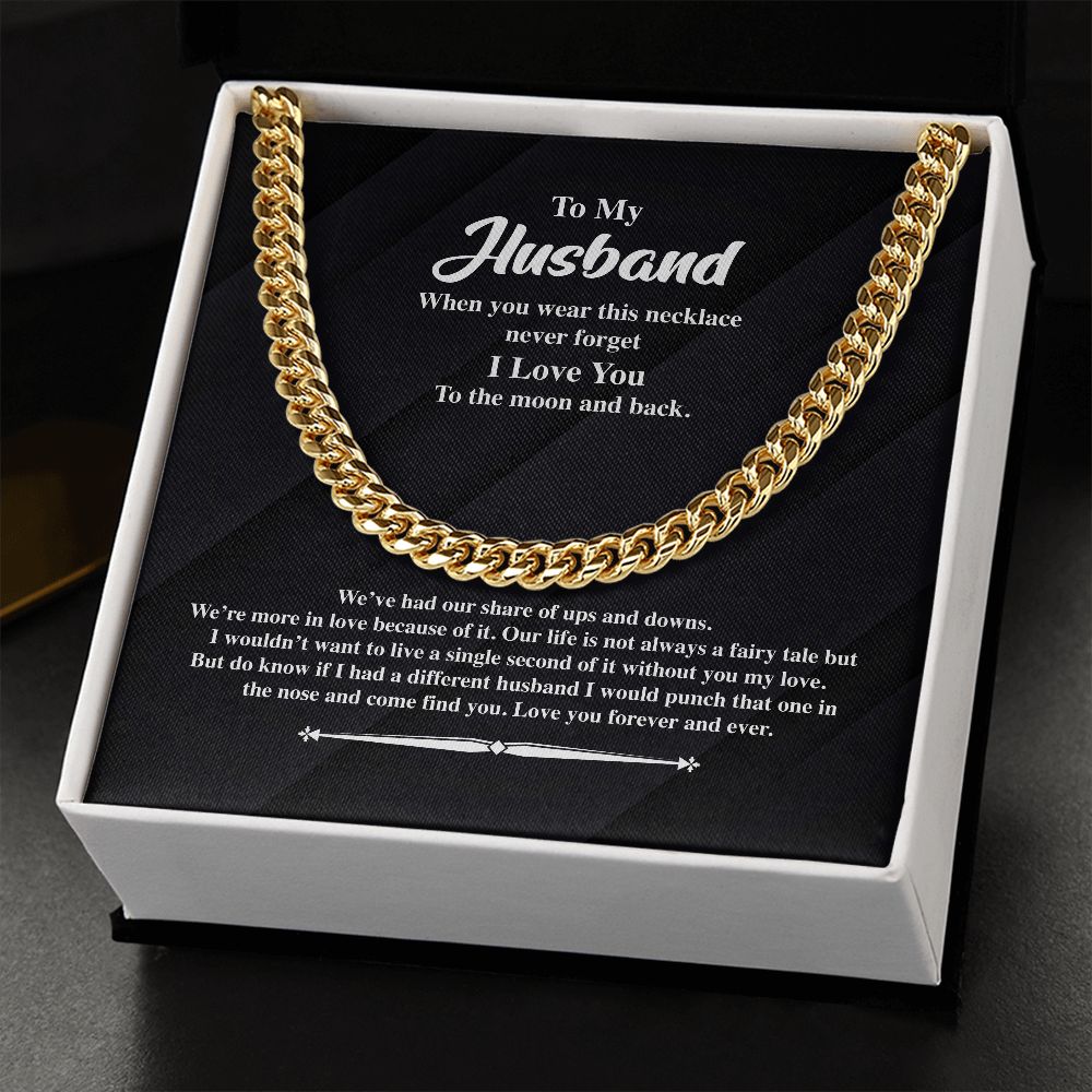 To My Husband Cuban Link Chain