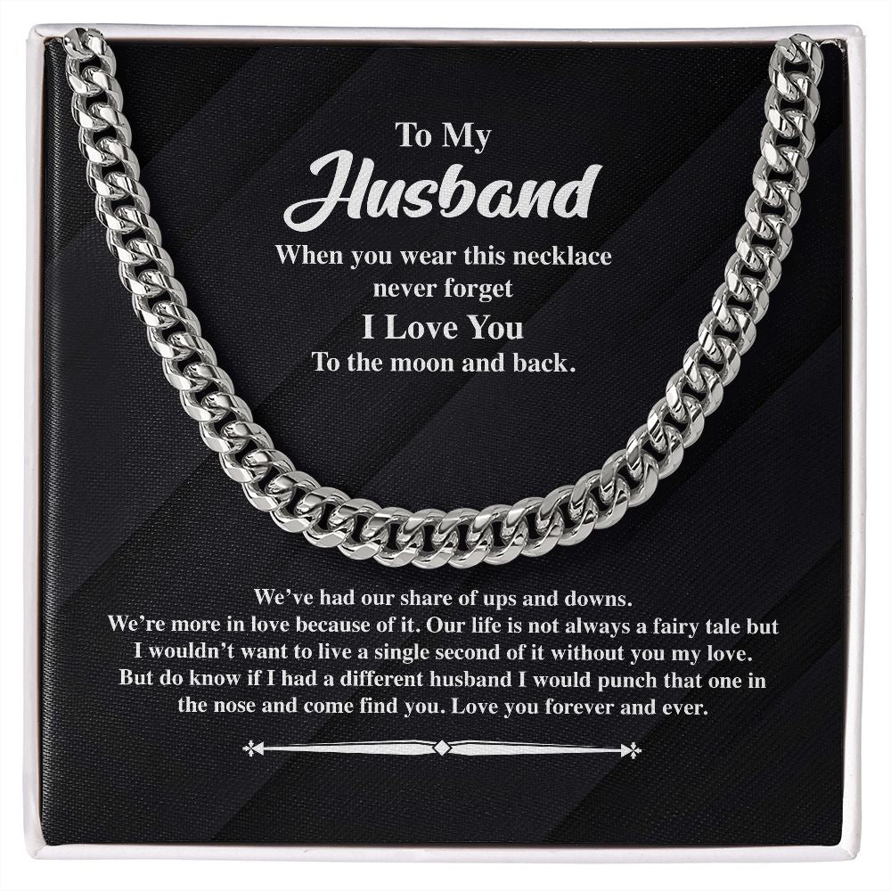 To My Husband Cuban Link Chain
