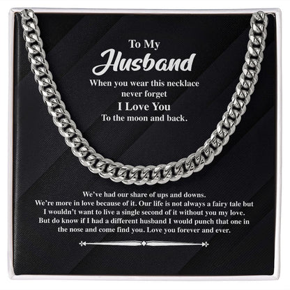 To My Husband Cuban Link Chain