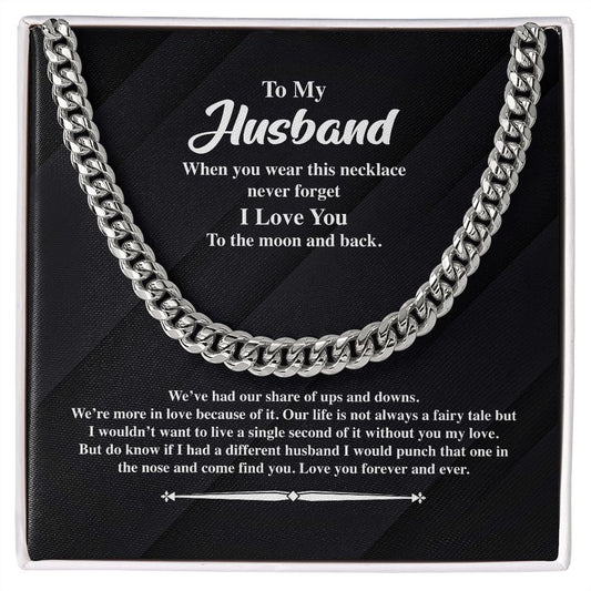 To My Husband Cuban Link Chain