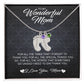For Mom Engraved Baby Feet Necklace with Birthstones