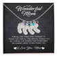 For Mom Engraved Baby Feet Necklace with Birthstones