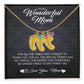 For Mom Engraved Baby Feet Necklace with Birthstones