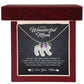 For Mom Engraved Baby Feet Necklace with Birthstones